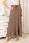 Double Take Full Size Soft Rayon Drawstring Waist Maxi Skirt Rayon-Trendsi-Taupe-S-SatinBoutique