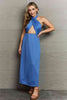 Ninexis Know Your Worth Criss Cross Halter Neck Maxi Dress-Trendsi-Cobalt Blue-S-SatinBoutique