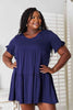 Double Take V-Neck Flounce Sleeve Tiered Dress-Trendsi-Navy-2XL-SatinBoutique