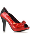 Ellie Ayakkabıları IS-E-BP412-Serena 4 Platform Hot-Rod Glitter PU Pompa Kırmızı Sz 9 Ellie Ayakkabıları