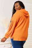 Basic Bae Side Slit Buttoned Waffle Knit Hoodie, Also in Plus sizes-Trendsi-SatinBoutique