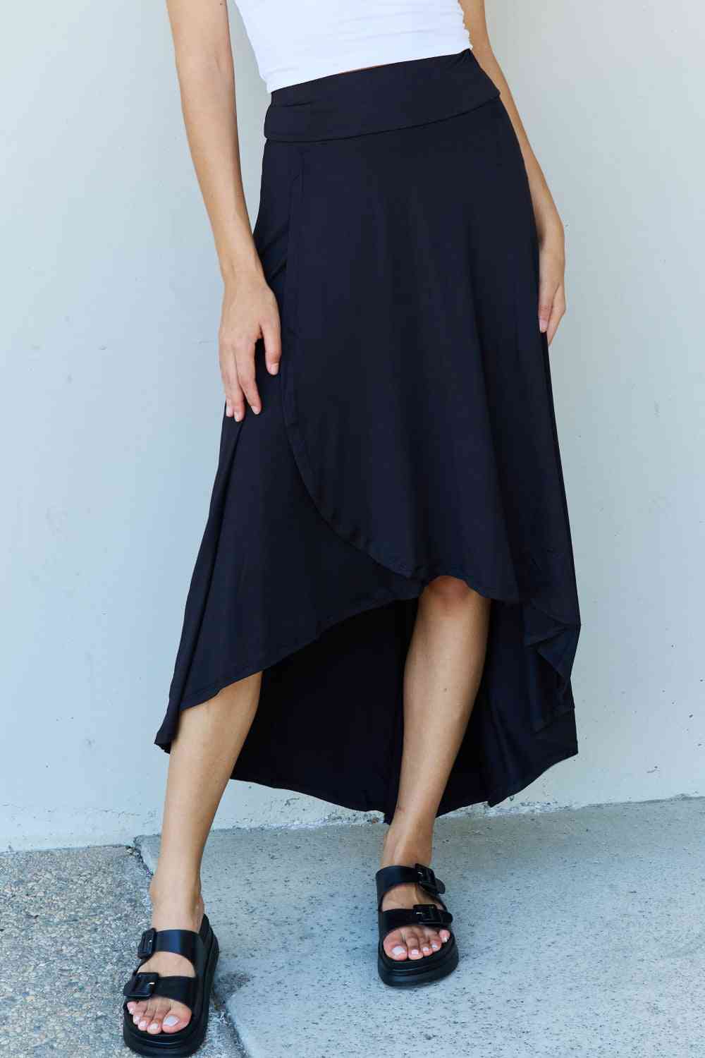 Ninexis First Choice High Waisted Flare Maxi Skirt in Black-Trendsi-Black-S-SatinBoutique