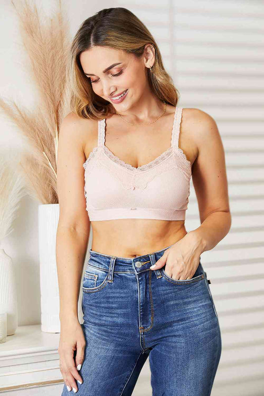 JadyK Aribian Lace Trim Bralette, Also in Plus sizes-Trendsi-Blush-S/M-SatinBoutique