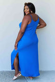 Ninexis Good Energy Full Size Cami Side Slit Maxi Dress in Royal Blue, Also Plus sizes-Trendsi-SatinBoutique