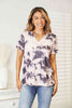 Double Take Tie-Dye V-Neck T-Shirt-Trendsi-SatinBoutique