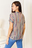 Double Take Multicolored Stripe Notched Neck Top-Trendsi-SatinBoutique