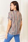 Double Take Multicolored Stripe Notched Neck Top-Trendsi-SatinBoutique