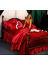 Komplete çarçafësh saten për të brendshme femrash të bëra me porosi, butik King dhe Cal King Satin