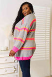 Woven Right Ribbed Long Sleeve Cardigan-Trendsi-SatinBoutique