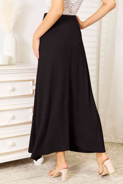 Double Take Full Size Soft Rayon Drawstring Waist Maxi Skirt Rayon-Trendsi-SatinBoutique