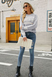 Graphic Round Neck Dropped Shoulder Sweater Trendsi