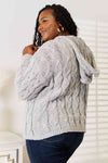 Woven Right Cable-Knit Hooded Sweater-Trendsi-SatinBoutique