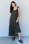 Doublju In The Garden Ruffle Floral Maxi Dress sa Black Yellow Floral-Trendsi-Floral-S-SatinBoutique