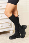 WILD DIVA Footwear Knee High Platform Sock Boots-Trendsi-SatinBoutique