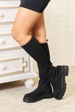 WILD DIVA Footwear Knee High Platform Sock Boots-Trendsi-SatinBoutique