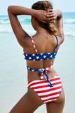 Stars and Stripes Crisscross bikini komplekts Trendsi