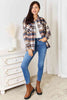 Double Take Plaid Button Front Shirt Jacket with Breast Pockets, Also in Plus sizes-Trendsi-SatinBoutique