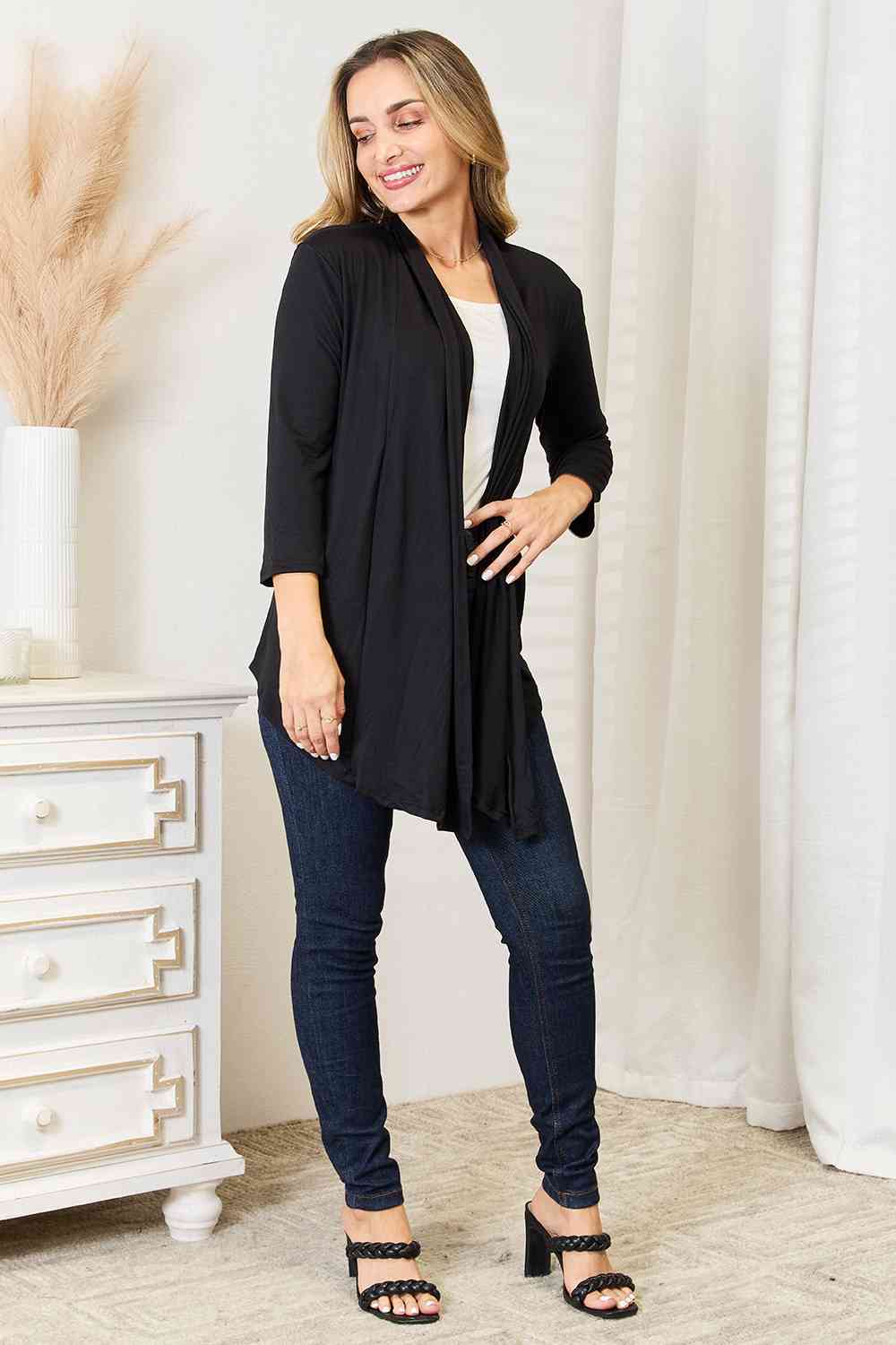 Culture Code Full Size Open Front Cardigan, Also Plus sizes-Trendsi-SatinBoutique