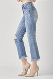 RISEN High Waist Distressed Cropped Bootcut-jeans