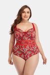 Floral Drawstring Detail One-Piece Swimsuit Trendsi