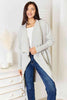 Double Take Open Front Duster Cardigan with Pockets-Trendsi-Light Gray-S-SatinBoutique