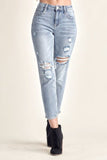 Jeans corti slim effetto consumato RISEN