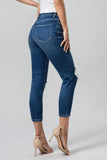Pełnowymiarowe, sprane jeansy Mom marki BAYEAS z wysokim stanem