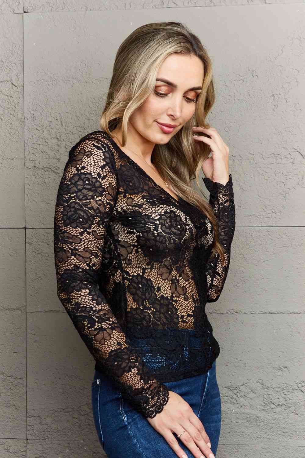 Ninexis Be Kind Off The Shoulder Lace Top-Trendsi-SatinBoutique