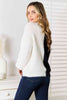 Woven Right Contrast Button-Front V-Neck Cardigan, Also in Plus sizes-Trendsi-SatinBoutique