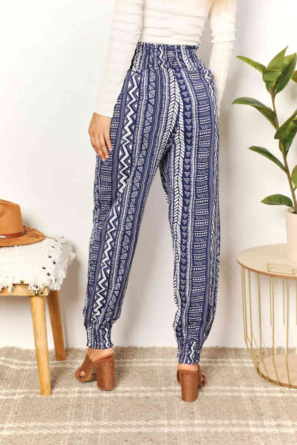 Double Take Geometric Print Tassel High-Rise Pants-Trendsi-SatinBoutique