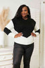 Woven Right Two-Tone Openwork Rib-Knit Sweater-Trendsi-SatinBoutique