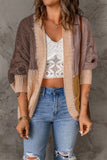 Trendsi sveter s farebným káblom pleteným netopierím rukávom