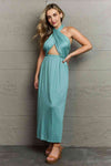 Ninexis Know Your Worth Criss Cross Halter Neck Maxi Dress-Trendsi-SatinBoutique