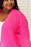 Woven Right Rib-Knit Open Front Drop Shoulder Cardigan-Trendsi-SatinBoutique