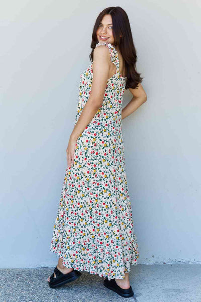 Doublju In The Garden Ruffle Floral Maxi Dress in Natural Rose-Trendsi-SatinBoutique