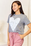 Simply Love Heart Graphic Cuffed Short Sleeve T-Shirt-Trendsi-SatinBoutique