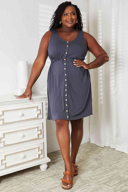 Double Take Sleeveless Button Down Magic Dress, Also Plus sizes-Trendsi-SatinBoutique