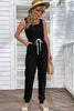 Two-Tone Drawstring Waist Sleeveless Jogger Jumpsuit Trendsi