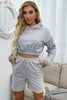 Crop Hoodie and Shorts Set Trendsi