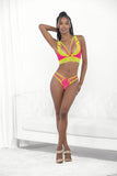 Escante 72100 Neon Nights Lace and mesh strappy front and side 2 piece set-Panty Set-Escante-SatinBoutique