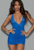 Escante 39363 Lovely Halter Rouched Chemise in Royal Blue Escante